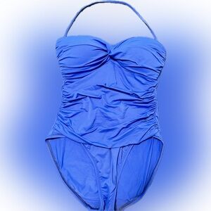 La Blanca Electric Blue Ruched One-Piece Swimsuit